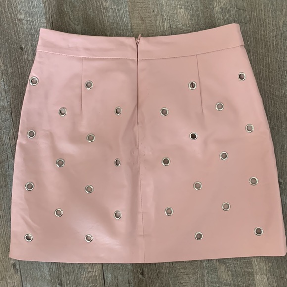 TOPSHOP Pink Leather Skirt - Picture 3 of 4
